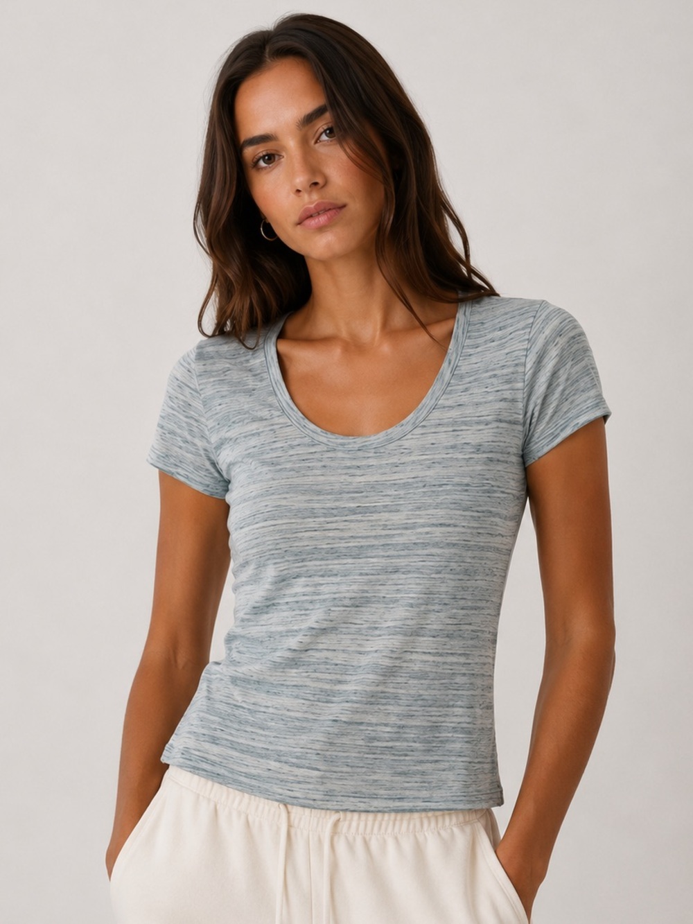 $108 New Lanston Revolve Cotton Modal Open Back Tie tee - blue - XS